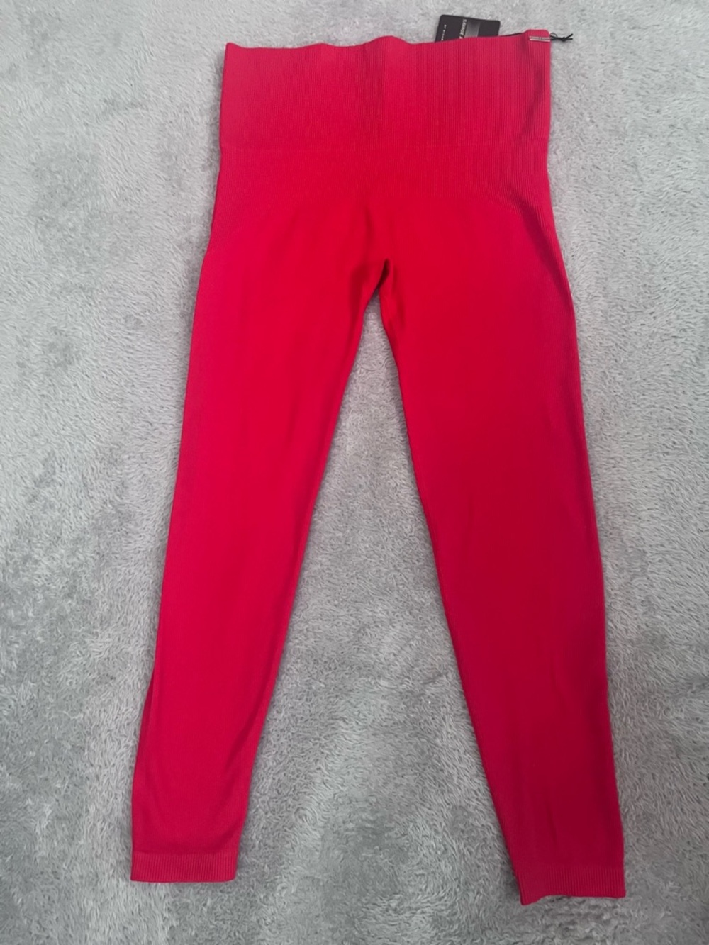 Savage X Fenty Womens Red Ribbed Seamless High Waist Leggings Athletic Pants